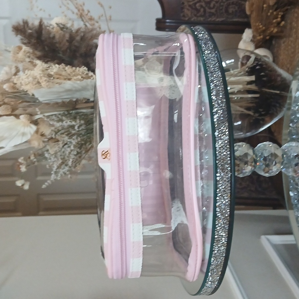 Victoria's Secret Heritage Stripes Pink Cosmetics Travel Bag - Picture 10 of 17